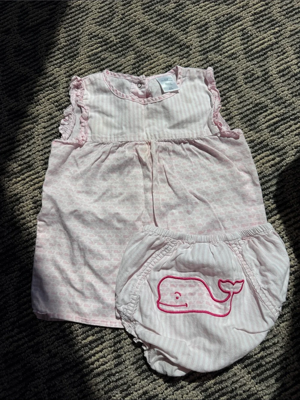 Vineyard Vines Pink Whale Diaper Cover & Dress Set